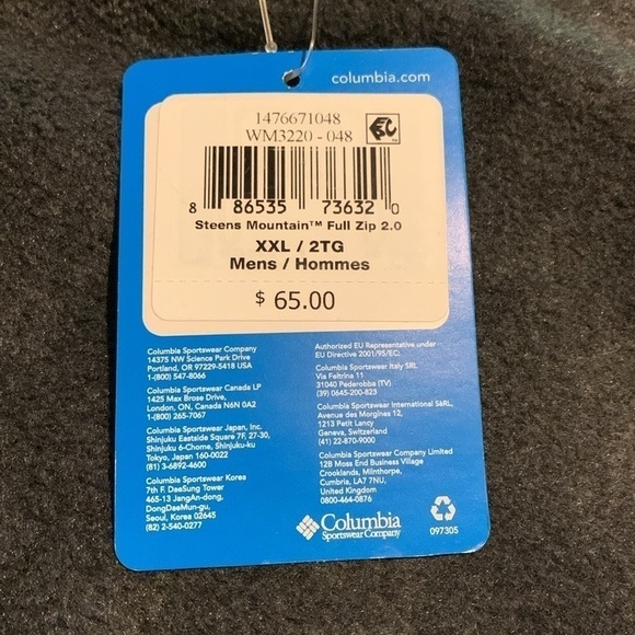 🎉🎉HOST PICK NWT Columbia XXL 2X Fleece full zip fleece Steens Mountain Jacket - Picture 7 of 8